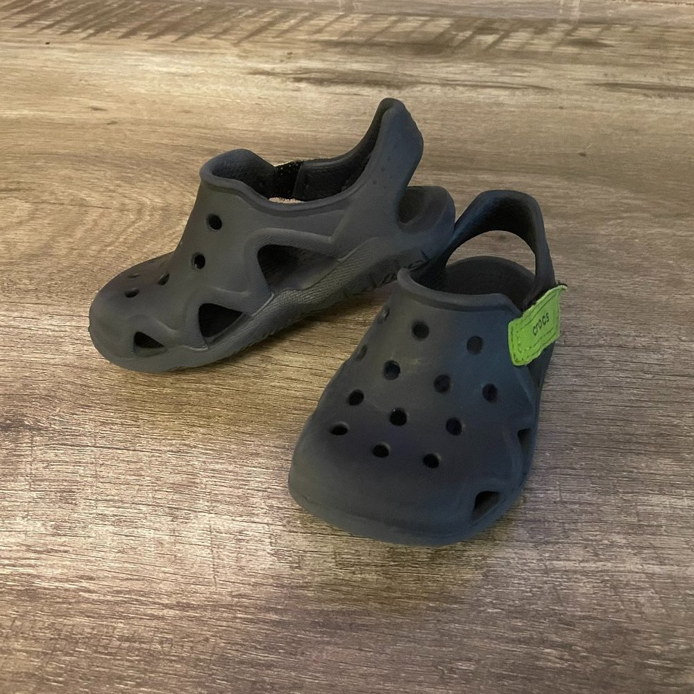Kids Velcro Black Crocs